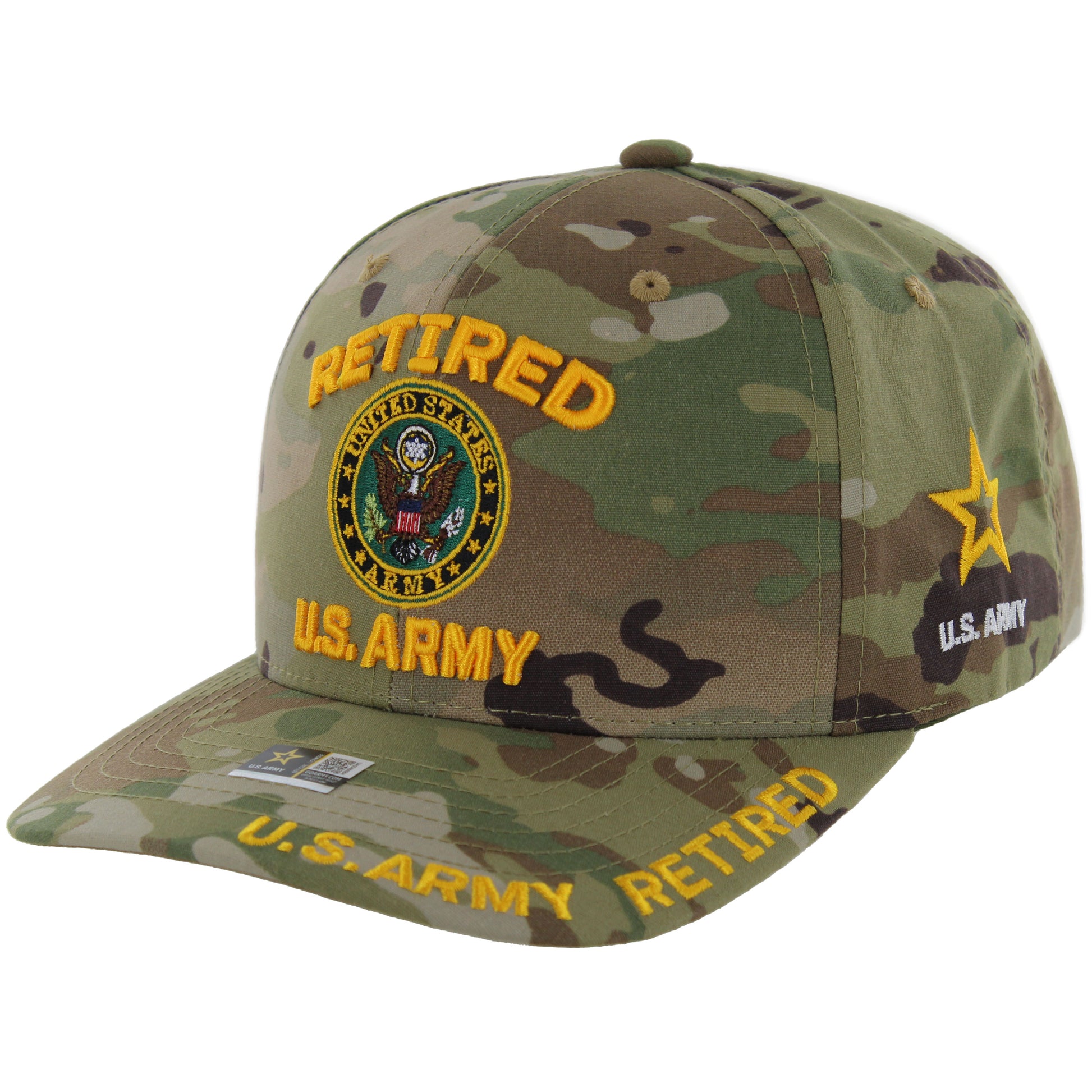 Camo Army veteran baseball cap with military design