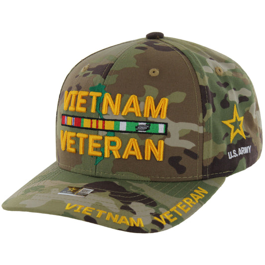 Camo Army veteran baseball cap with military design