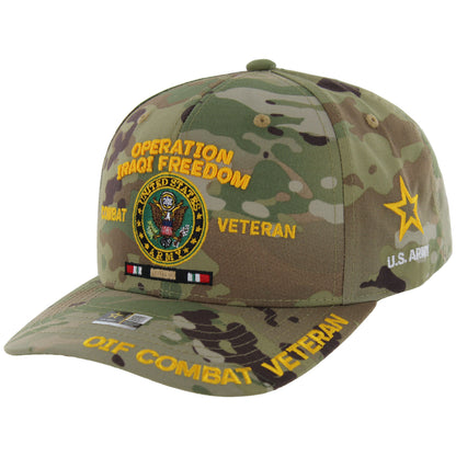 Camo Army veteran baseball cap with military design