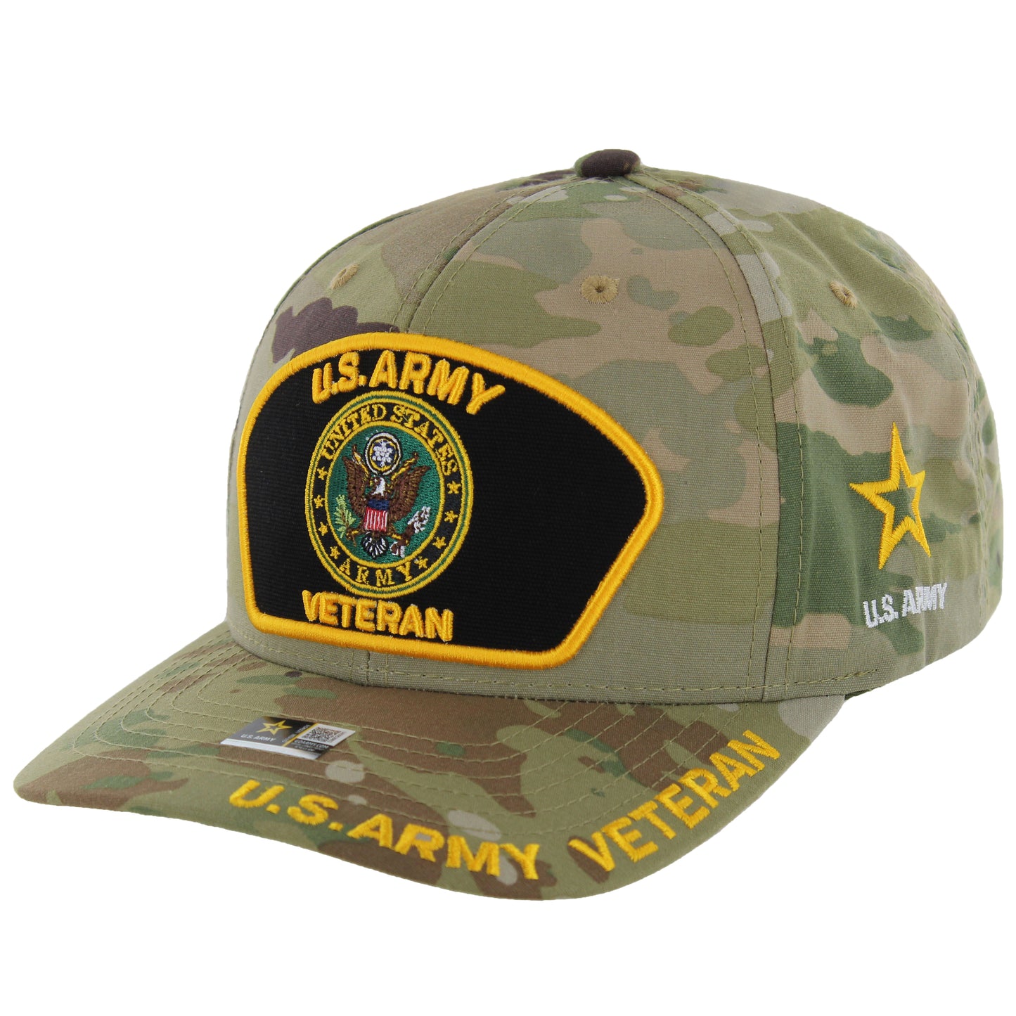 Camo Army veteran baseball cap with military design