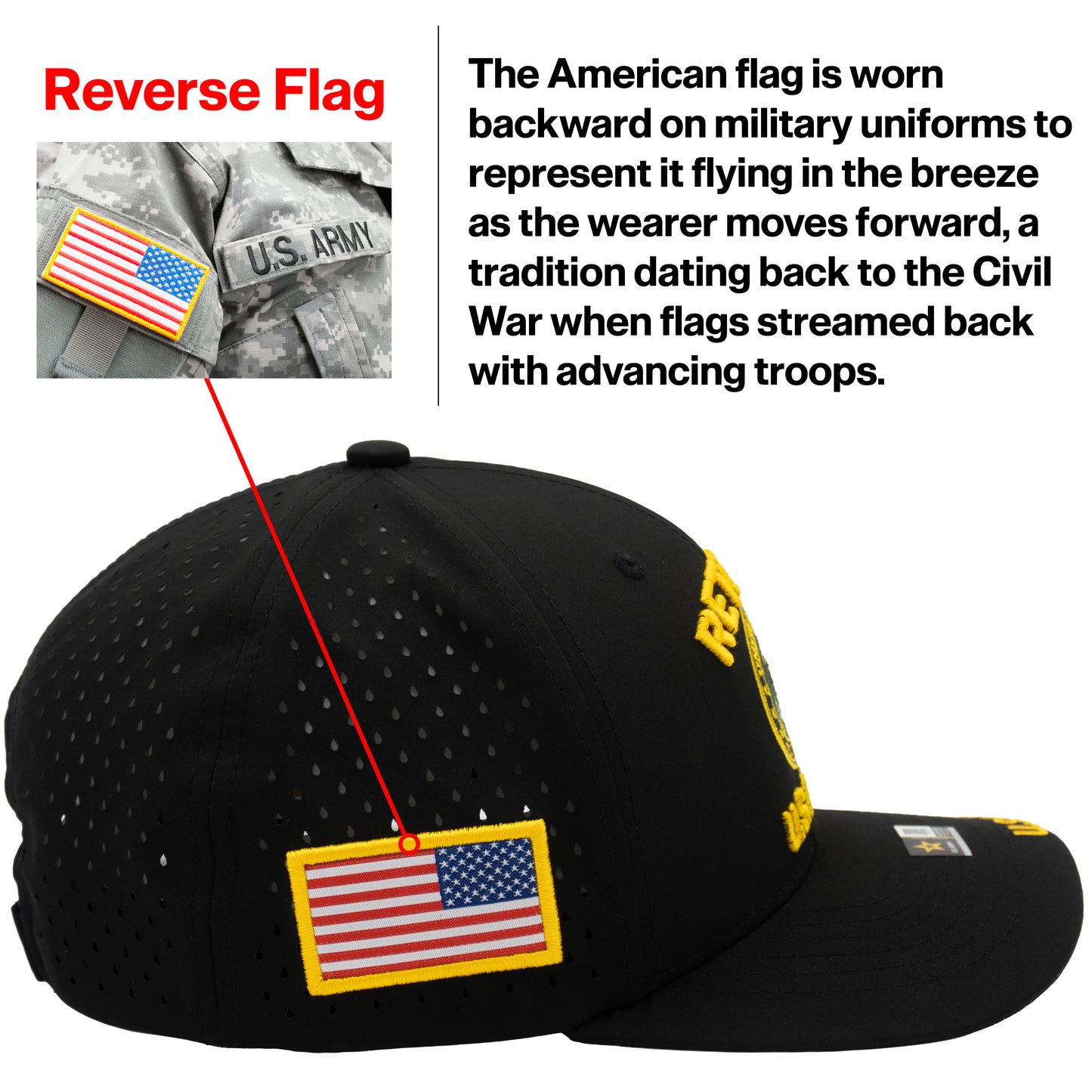 U.S. ARMY CAP, PERFORATED RETIRED ARMY