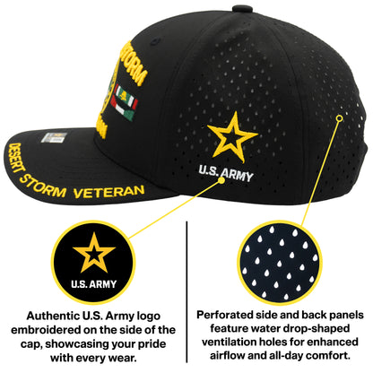 U.S. ARMY CAP, PERFORATED DESERT STORM VETERAN