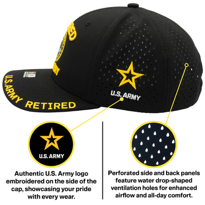 U.S. ARMY CAP, PERFORATED RETIRED ARMY