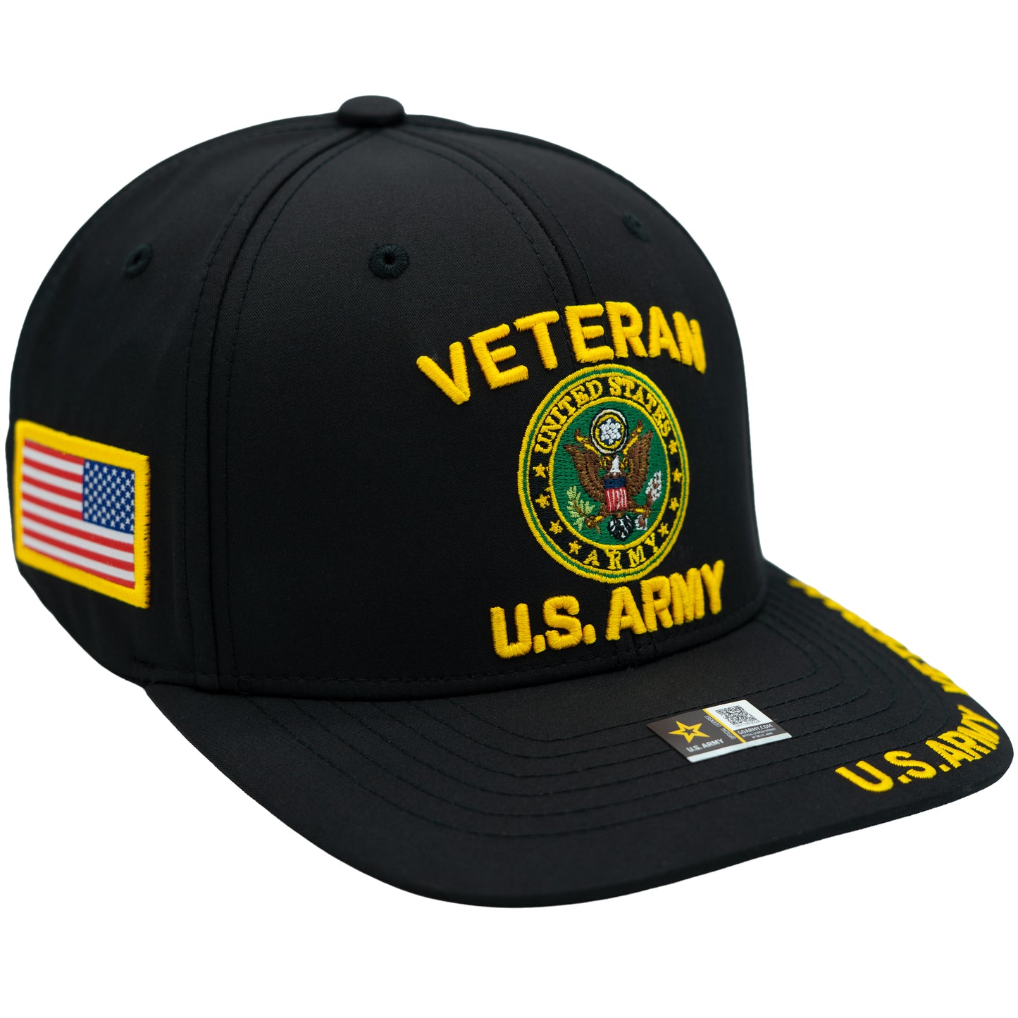 U.S. ARMY CAP, VETERAN SEAL , BLACK