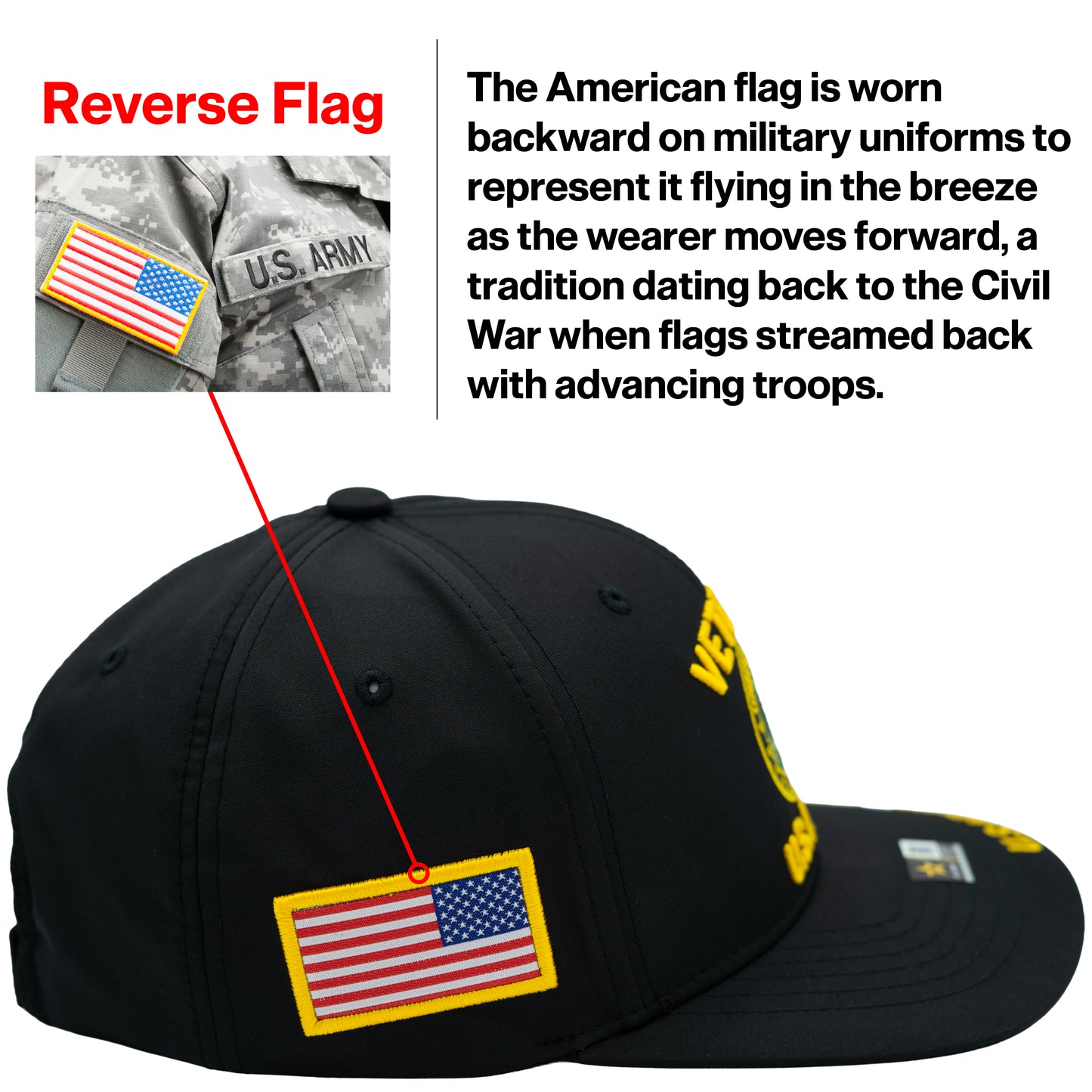 U.S. ARMY CAP, VETERAN SEAL , BLACK