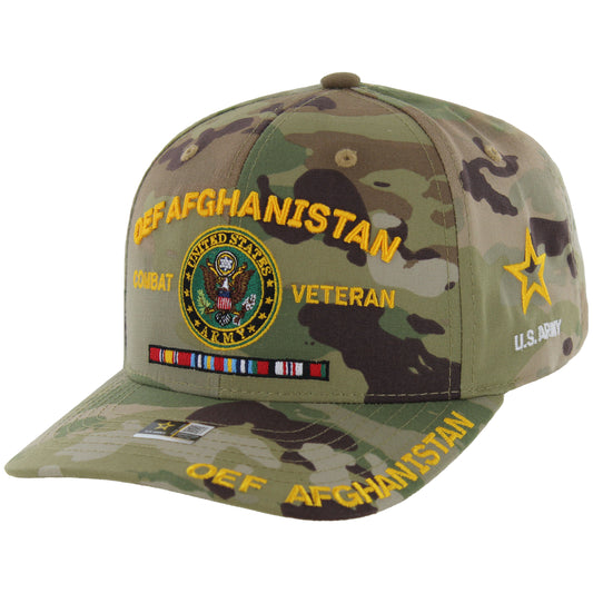 Camo Army veteran baseball cap with military design
