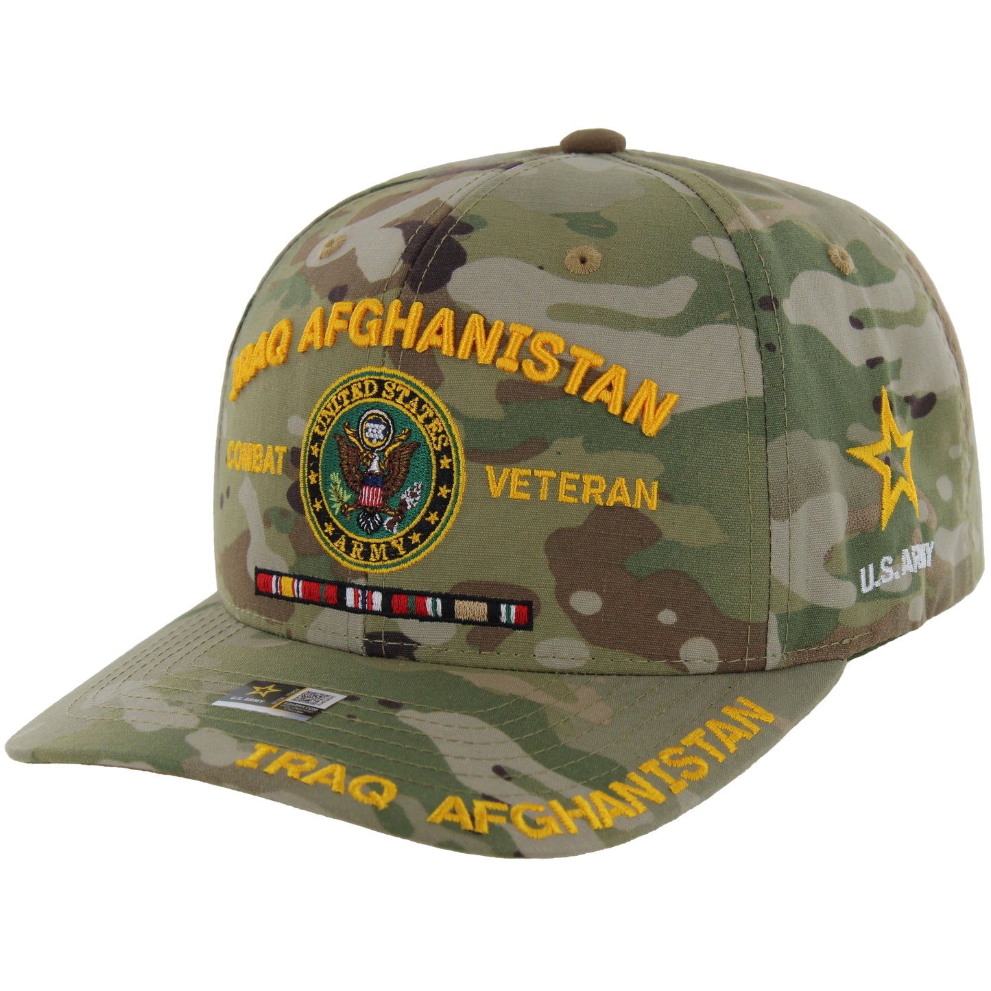 Camo Army veteran baseball cap with military design