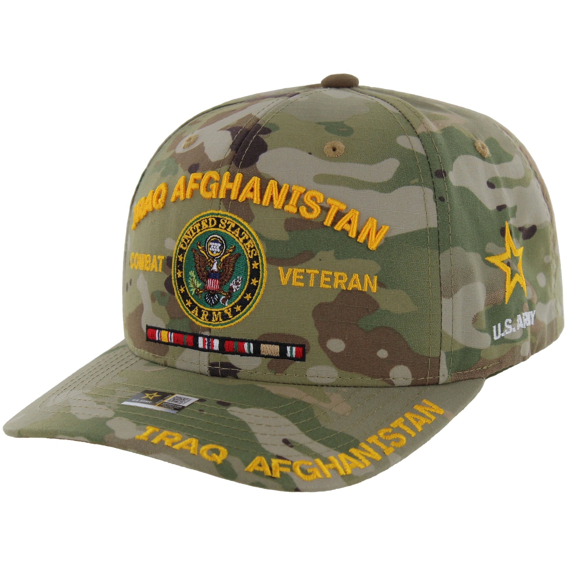 Camo Army veteran baseball cap with military design
