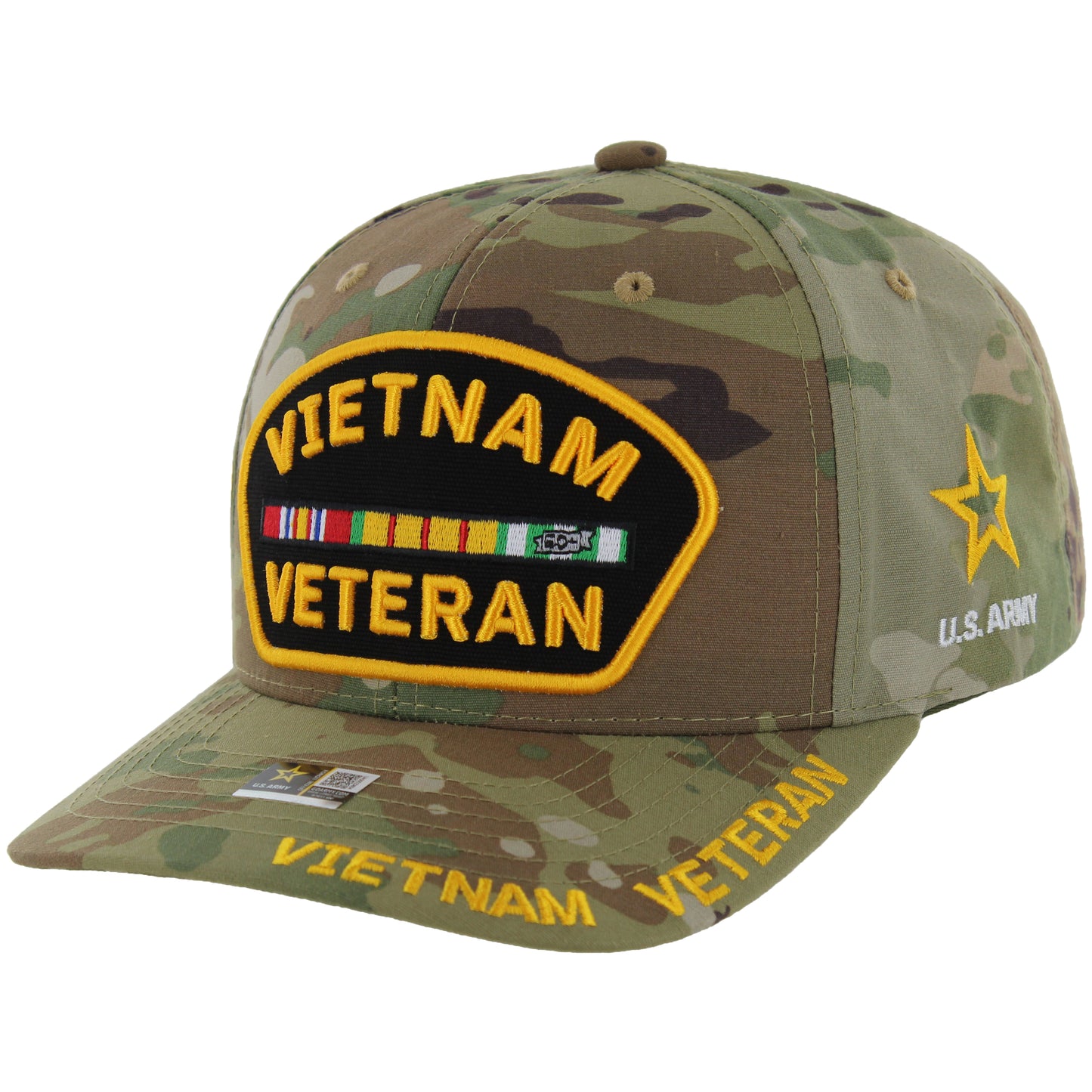 Camo Army veteran baseball cap with military design