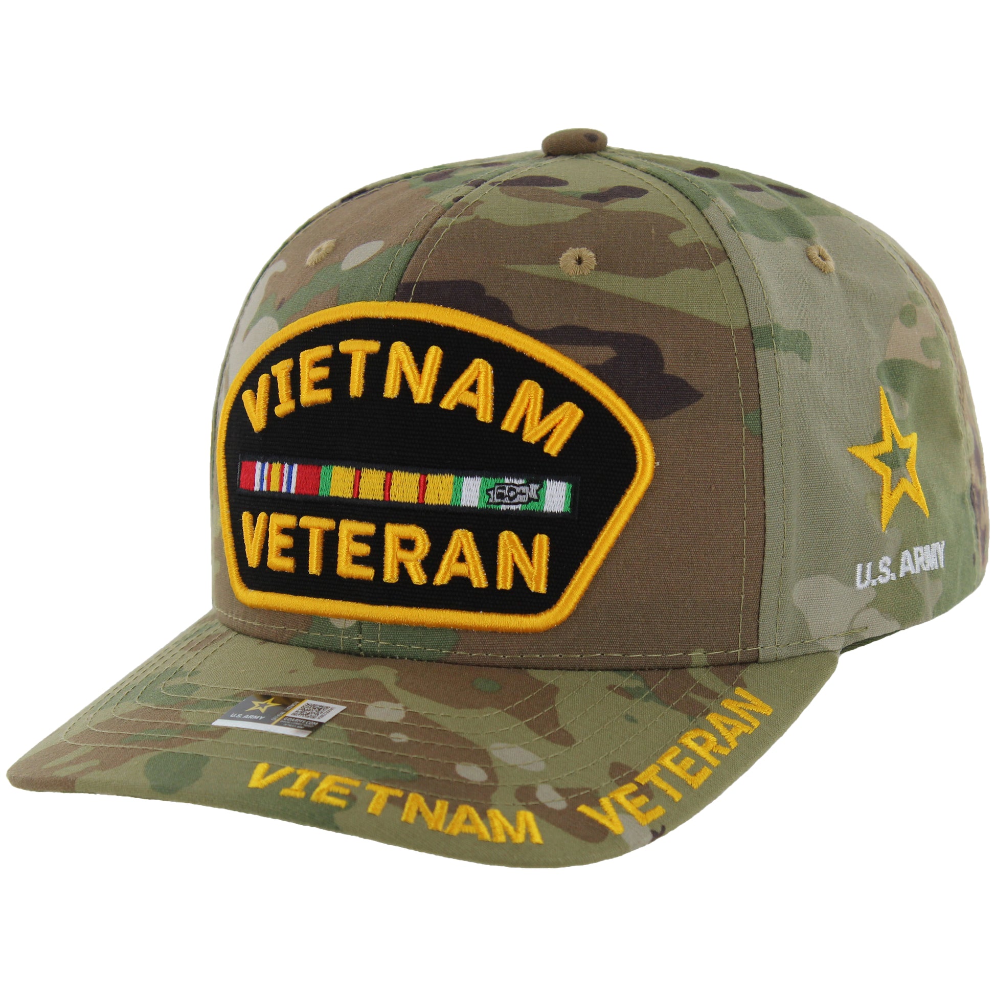 Camo Army veteran baseball cap with military design
