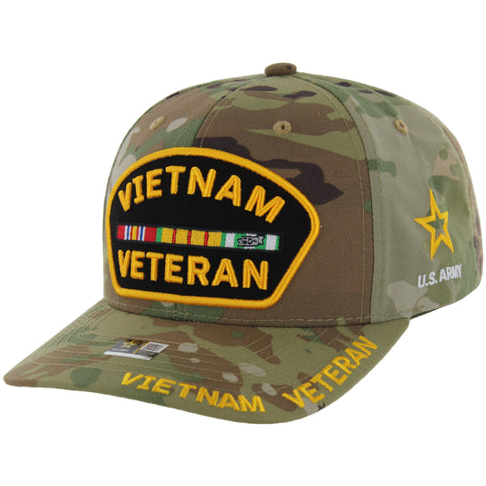 Camo Army veteran baseball cap with military design