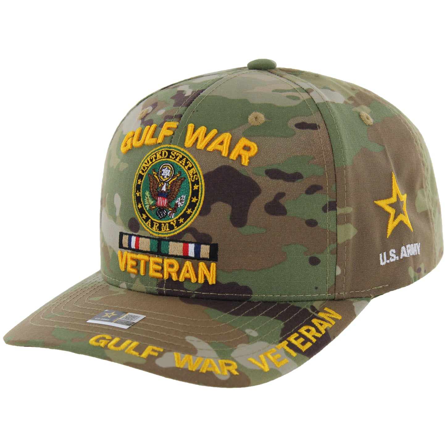 Camo Army veteran baseball cap with military design