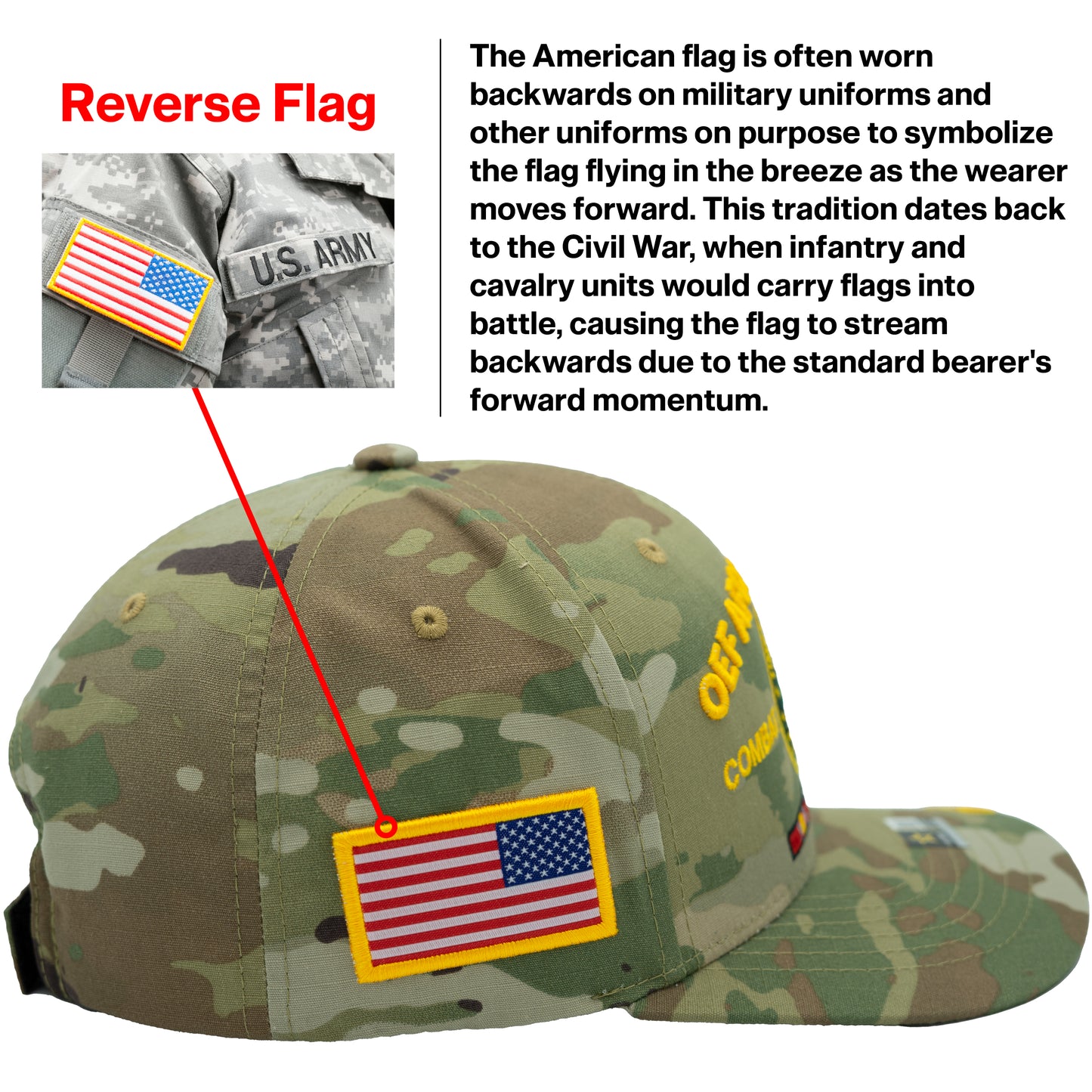 U.S. ARMY CAP, CAMO OEF AFGHANISTAN OPERATION ENDURING FREEDOM COMBAT VETERAN