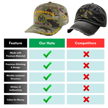 U.S. ARMY CAP, CAMO OEF AFGHANISTAN OPERATION ENDURING FREEDOM COMBAT VETERAN